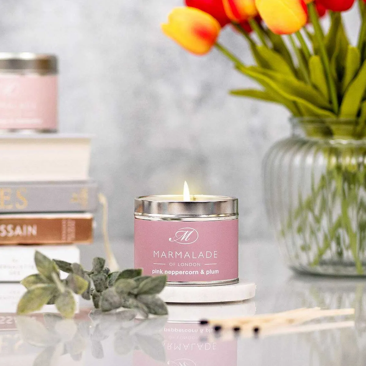 Pink Peppercorn & Plum 210G Tin Soy Candle>Marmalade of London Sale