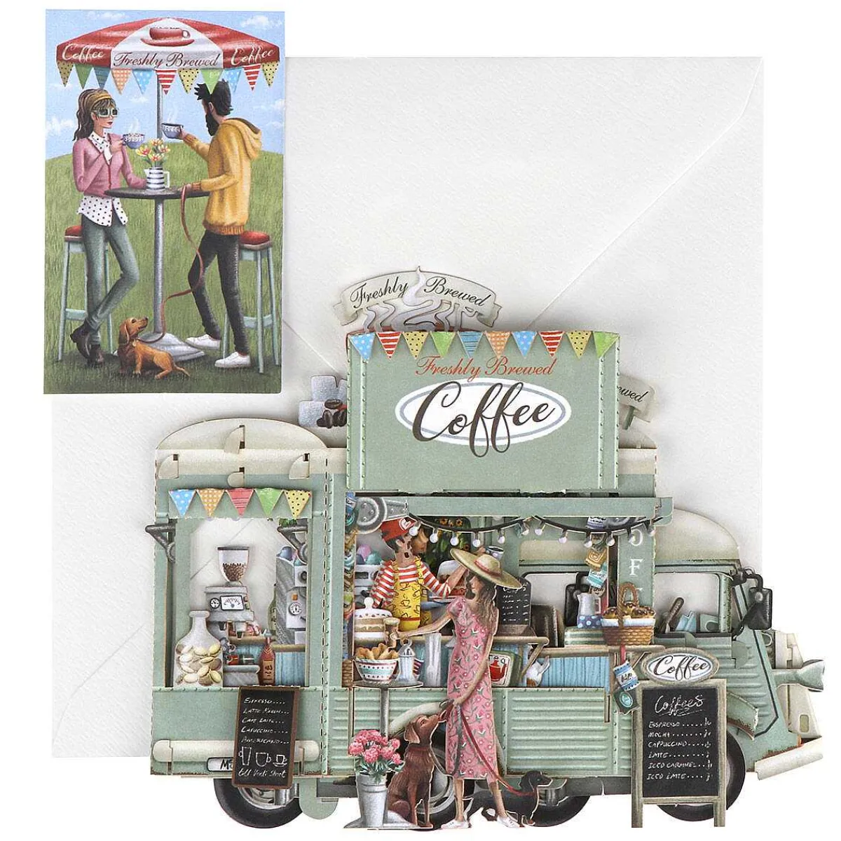'Coffee Truck' 3D Greetings Card>Me & McQ Outlet