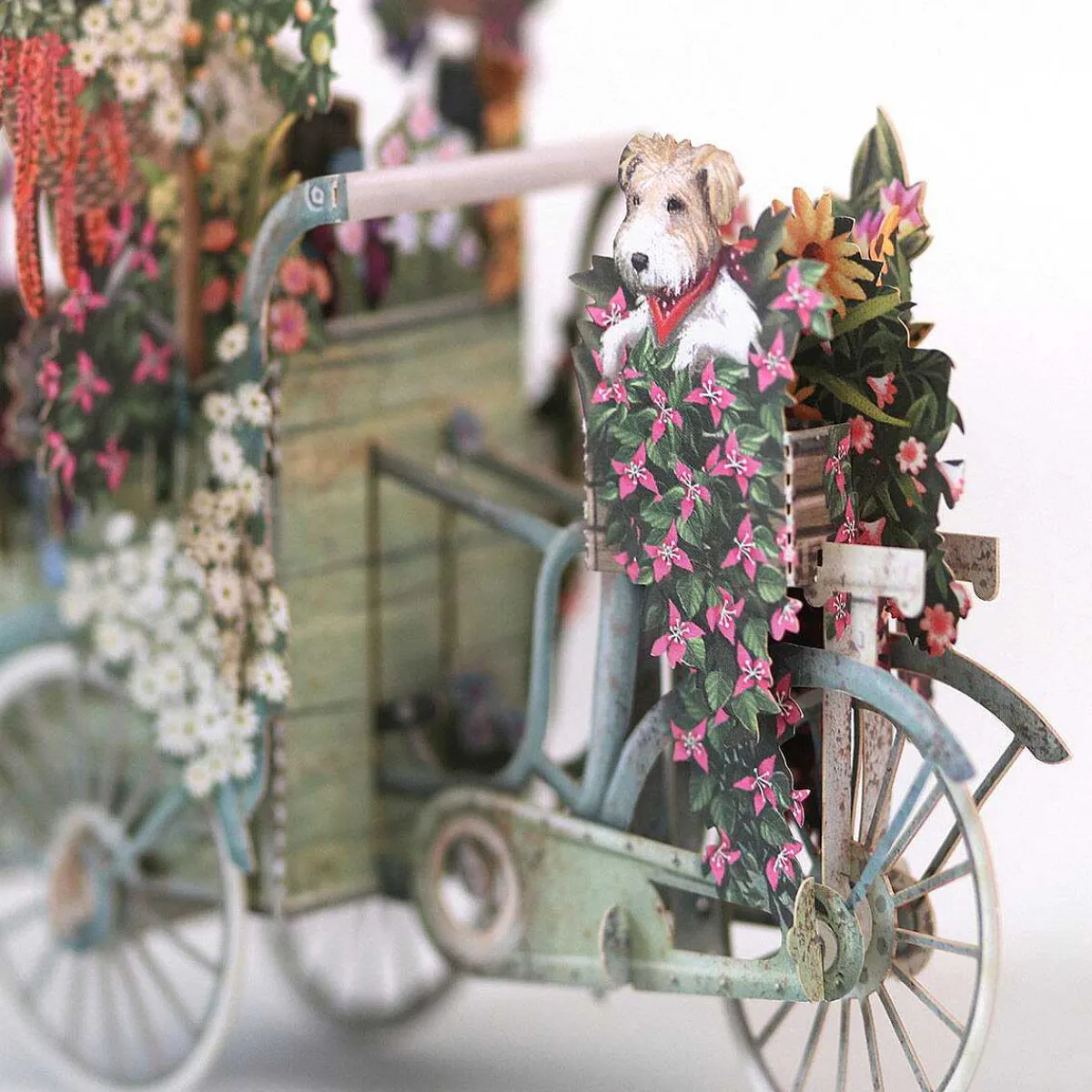 "Flower Seller's Bike" Blue 3D Birthday Card>Me & McQ Flash Sale