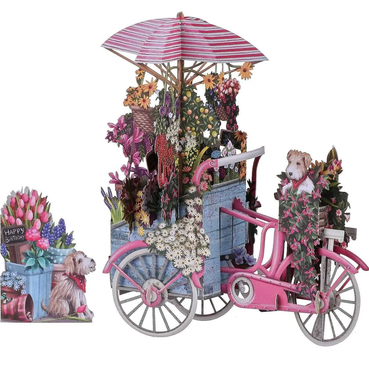 "Flower Seller's Pink Bicycle" 3D Birthday Card>Me & McQ Discount