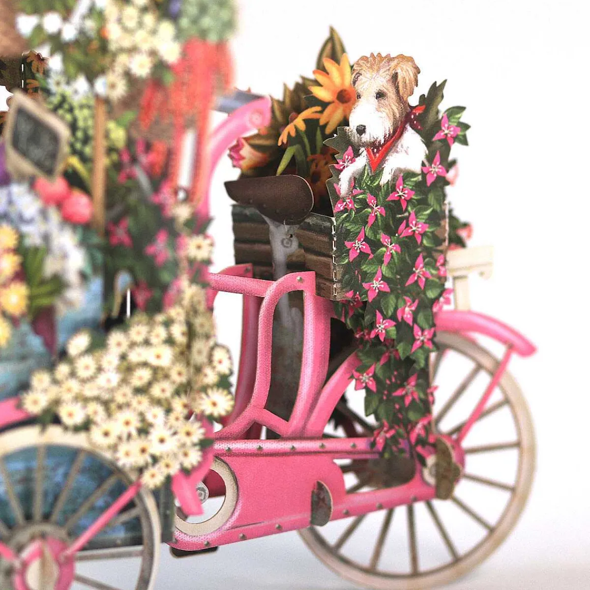 "Flower Seller's Pink Bicycle" 3D Birthday Card>Me & McQ Discount