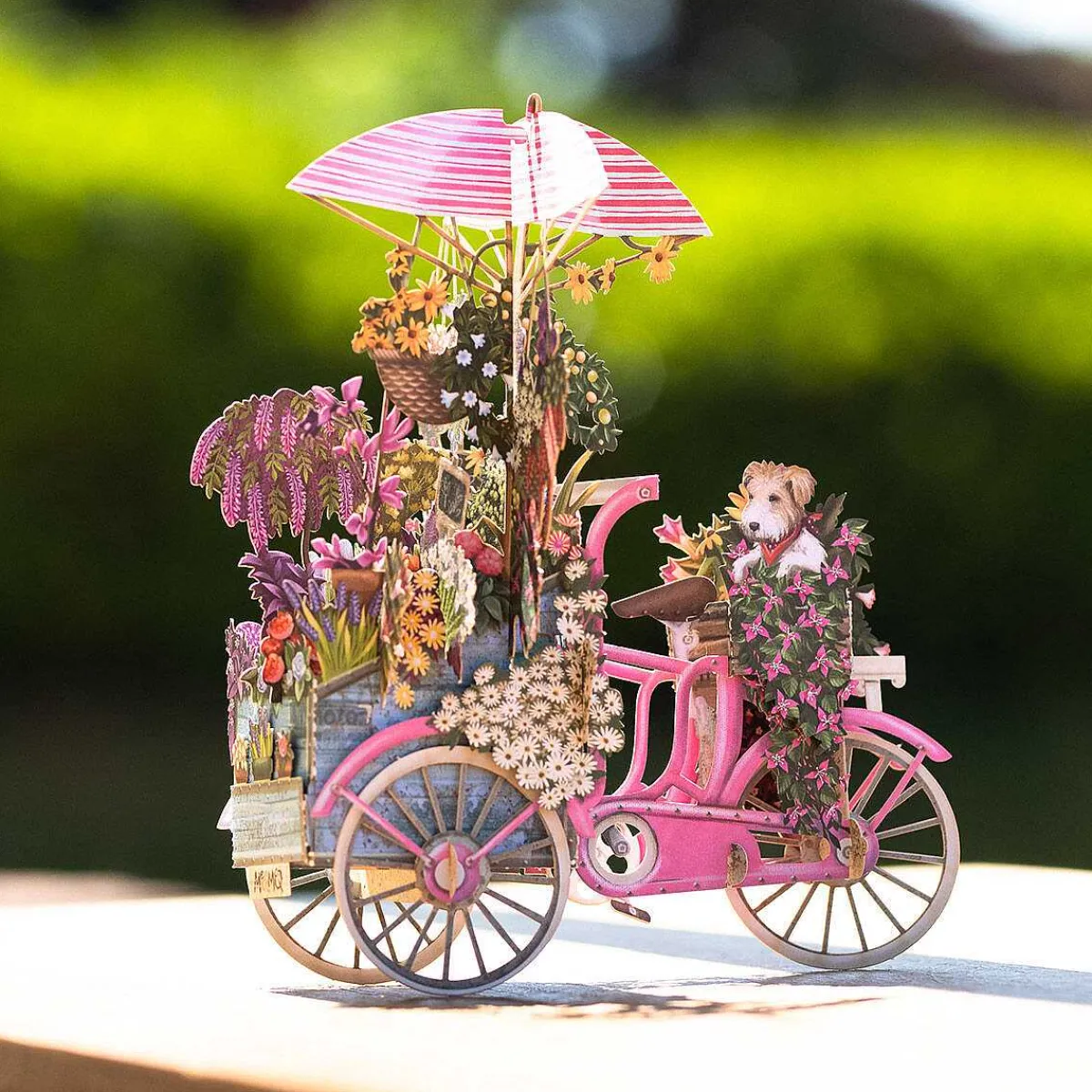 "Flower Seller's Pink Bicycle" 3D Birthday Card>Me & McQ Discount