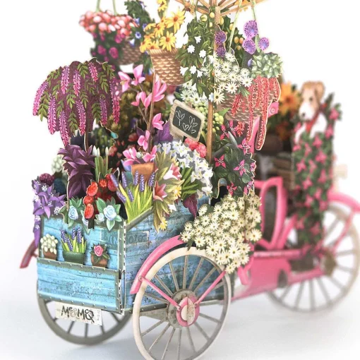 "Flower Seller's Pink Bicycle" 3D Birthday Card>Me & McQ Discount