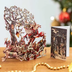 Hare Racing 3D Christmas Card><noscript><img width=