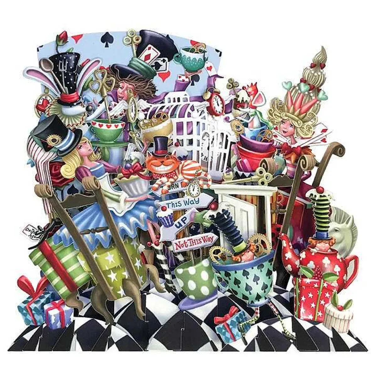 "Mad Hatters" 3D Greetings Card>Me & McQ Fashion