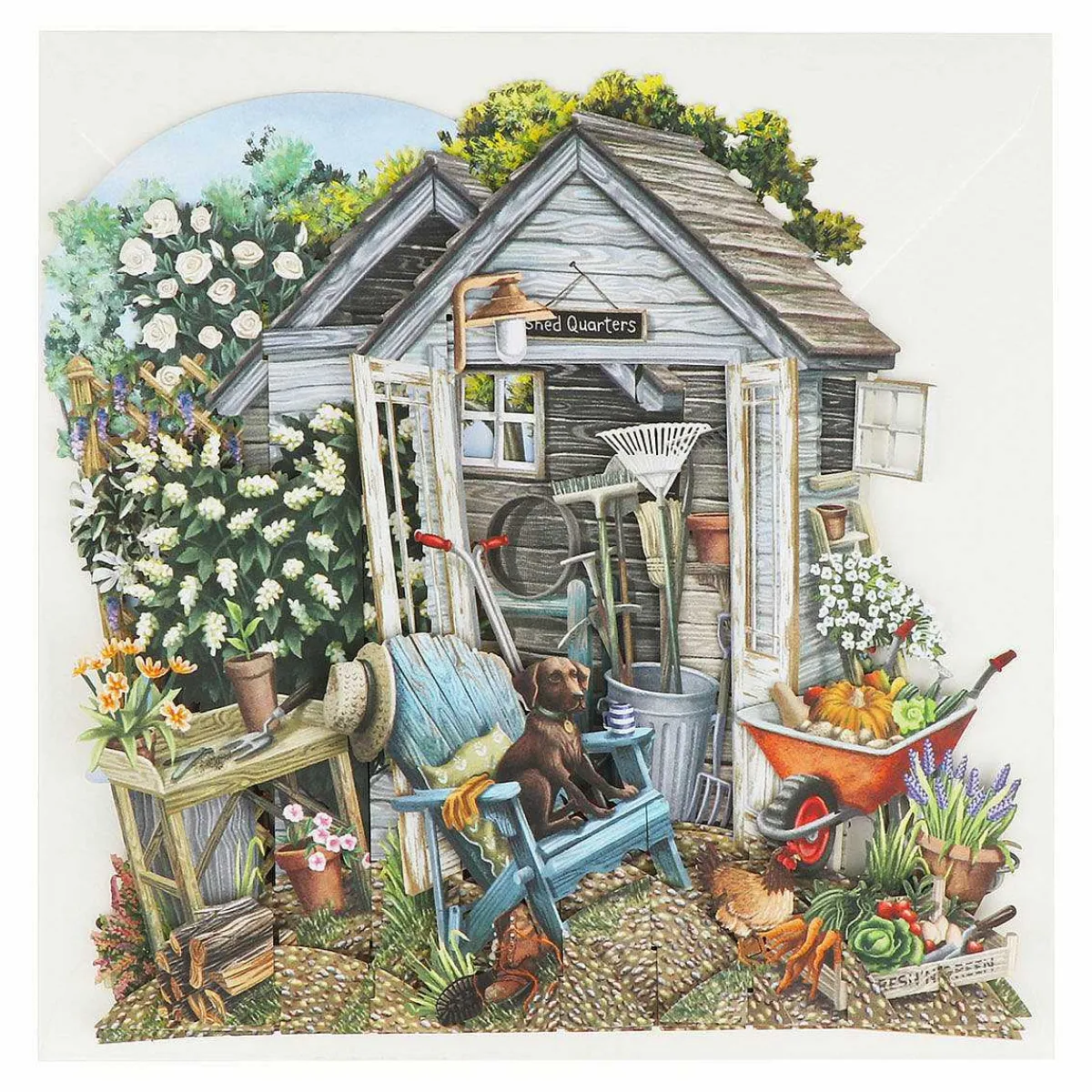 'shed Quarters' 3D Greetings Card>Me & McQ Best