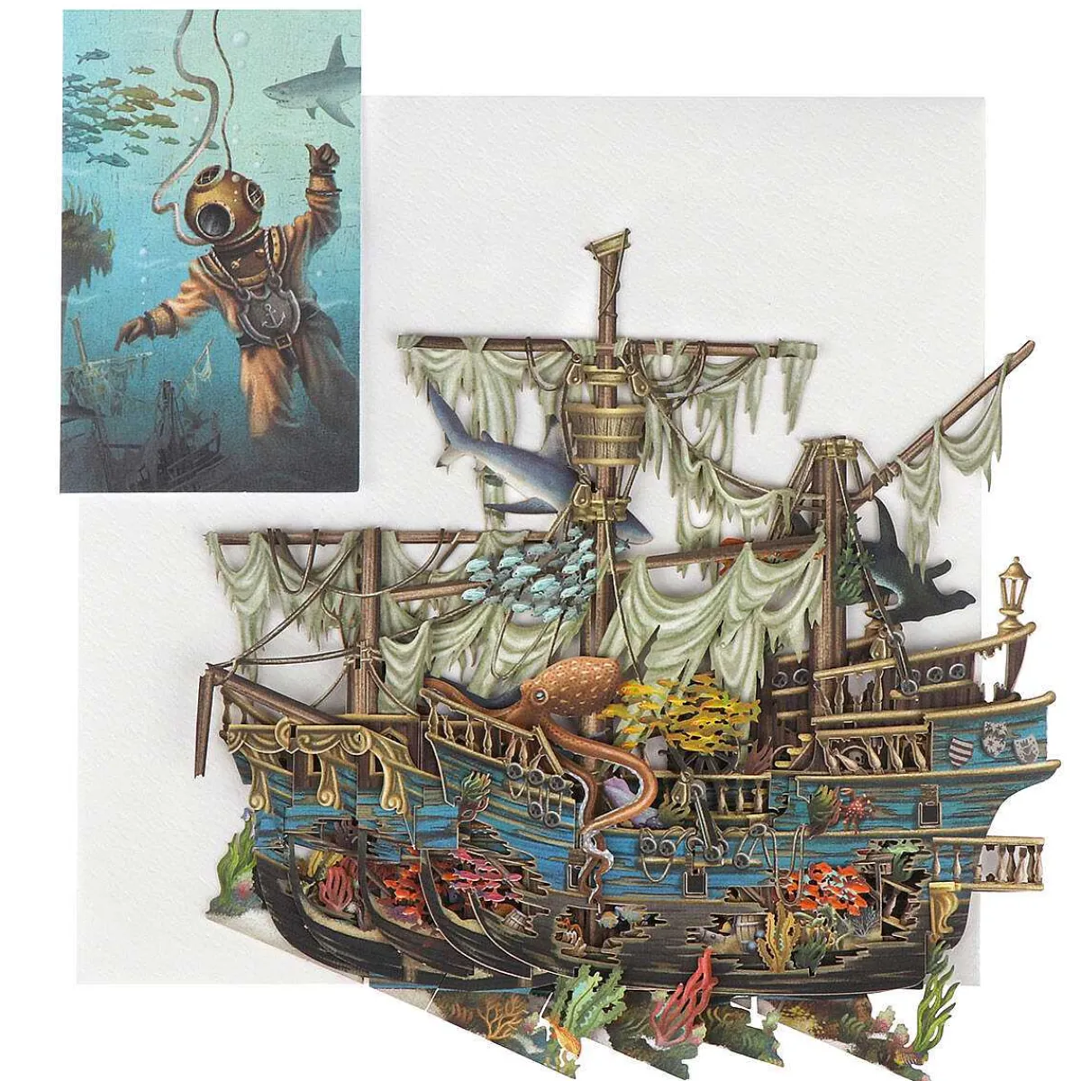 'sunken Galleon' 3D Greetings Card>Me & McQ Flash Sale
