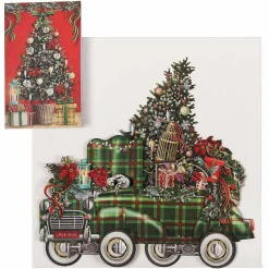 Tartan Car 3D Christmas Card><noscript><img width=