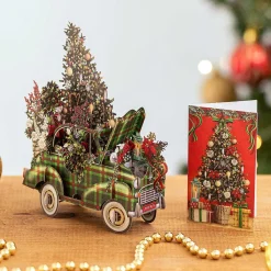 Tartan Car 3D Christmas Card><noscript><img width=
