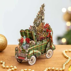 Tartan Car 3D Christmas Card><noscript><img width=