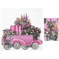 'The Pink Flower' Car 3D Greetings Card>Me & McQ Cheap