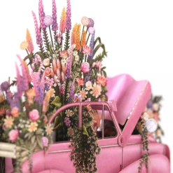 'The Pink Flower' Car 3D Greetings Card><noscript><img width=