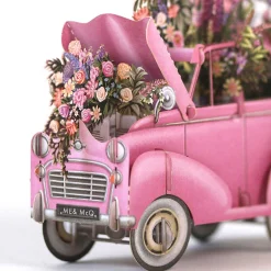 'The Pink Flower' Car 3D Greetings Card><noscript><img width=