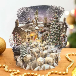 Winter Sheep 3D Christmas Card><noscript><img width=