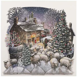 Winter Sheep 3D Christmas Card><noscript><img width=
