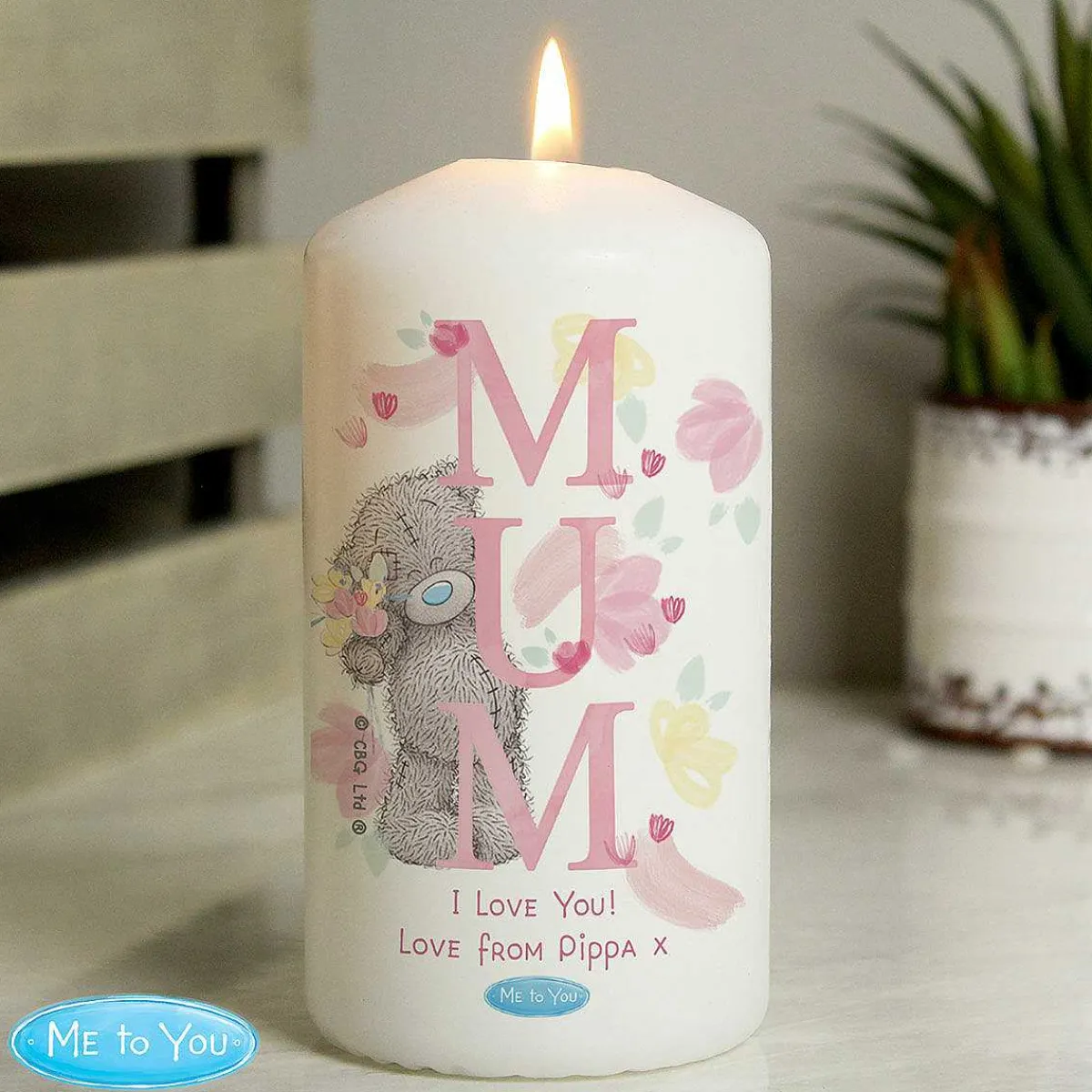 Personalised Mum Pillar Candle>Me To You Store