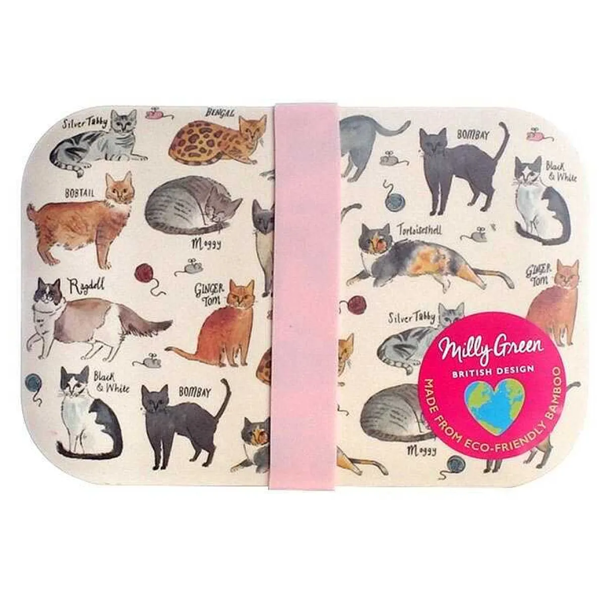 Curious Cats Bamboo Lunch Box>Milly Green Flash Sale