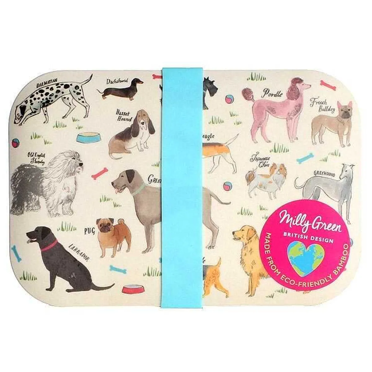 Debonair Dogs Bamboo Lunch Box>Milly Green Best