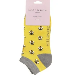 Yellow Honey Bee Women's Bamboo Trainer Socks>Miss Sparrow Sale
