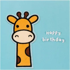 Moji Hudson Giraffe Birthday Card With Peel Off Patch><noscript><img width=