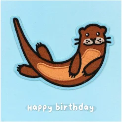 Moji Oscar Otter Birthday Card With Peel Off Patch>Temptation Gifts Cheap