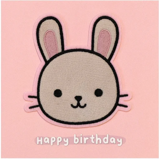 Moji Ruby Bunny Birthday Card With Peel Off Patch>Temptation Gifts Discount