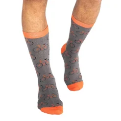 Grey Bike Repeat Men's Bamboo Socks>Mr Heron Cheap
