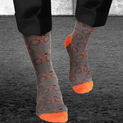 Grey Bike Repeat Men's Bamboo Socks><noscript><img width=