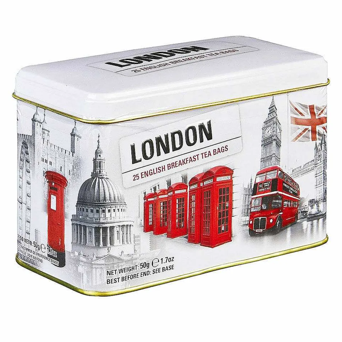 London Scenes Tea Tin With 25 English Breakfast Tea Bags>New English Teas Online