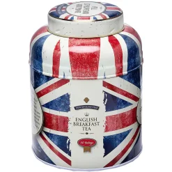 Union Jack Round Tea Caddy With 80 English Breakfast Tea Bags><noscript><img width=