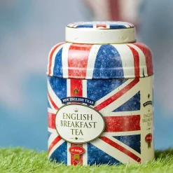 Union Jack Round Tea Caddy With 80 English Breakfast Tea Bags><noscript><img width=