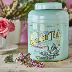 Vintage Victorian Round Tea Caddy With 80 English Breakfast Tea Bags><noscript><img width=