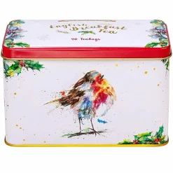 Winter Robins Tea Tin With 40 English Breakfast Tea Bags><noscript><img width=