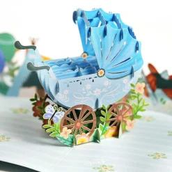 Kirigami 'Baby Boy' 3D Pop-Up Card><noscript><img width=
