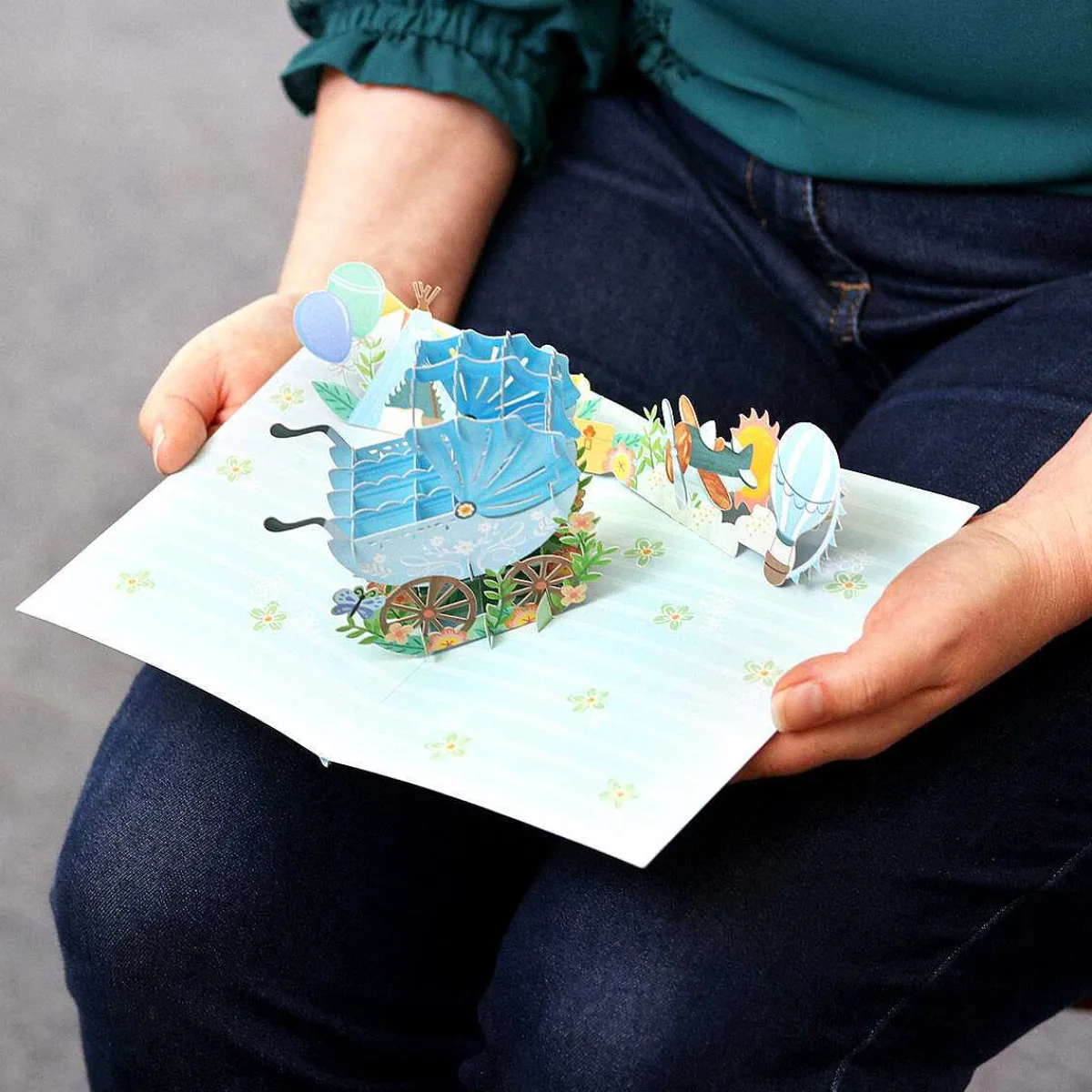 Kirigami 'Baby Boy' 3D Pop-Up Card>Origamo Discount