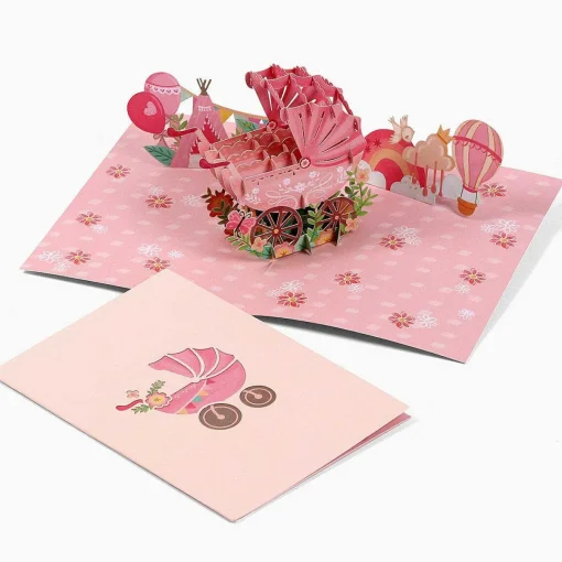 Kirigami 'Baby Girl' 3D Pop-Up Card>Origamo Store