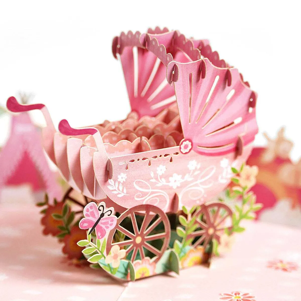 Kirigami 'Baby Girl' 3D Pop-Up Card>Origamo Store