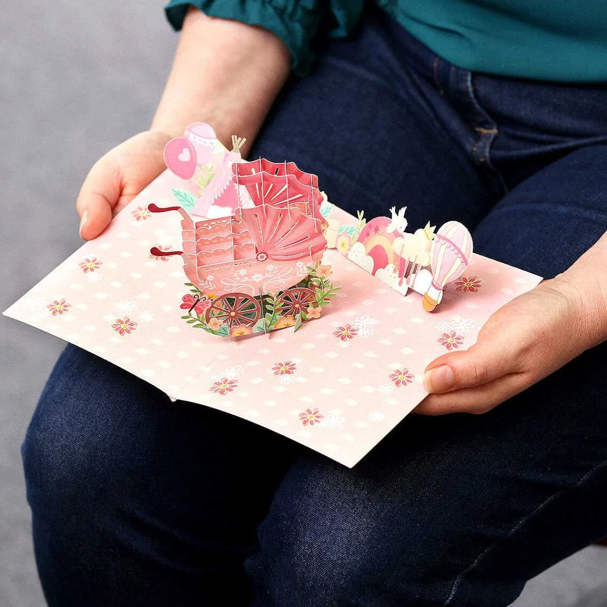 Kirigami 'Baby Girl' 3D Pop-Up Card>Origamo Store