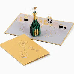 Kirigami 'sparkling Wishes' Champagne Bottle 3D Pop-Up Card>Origamo Cheap