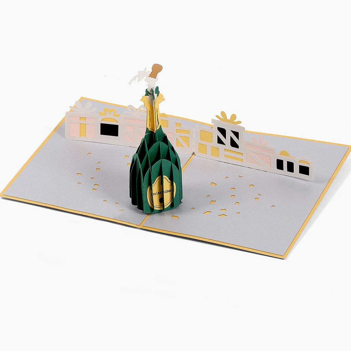 Kirigami 'sparkling Wishes' Champagne Bottle 3D Pop-Up Card>Origamo Cheap