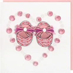 Quilling 'Baby Girl Shoes' Card><noscript><img width=