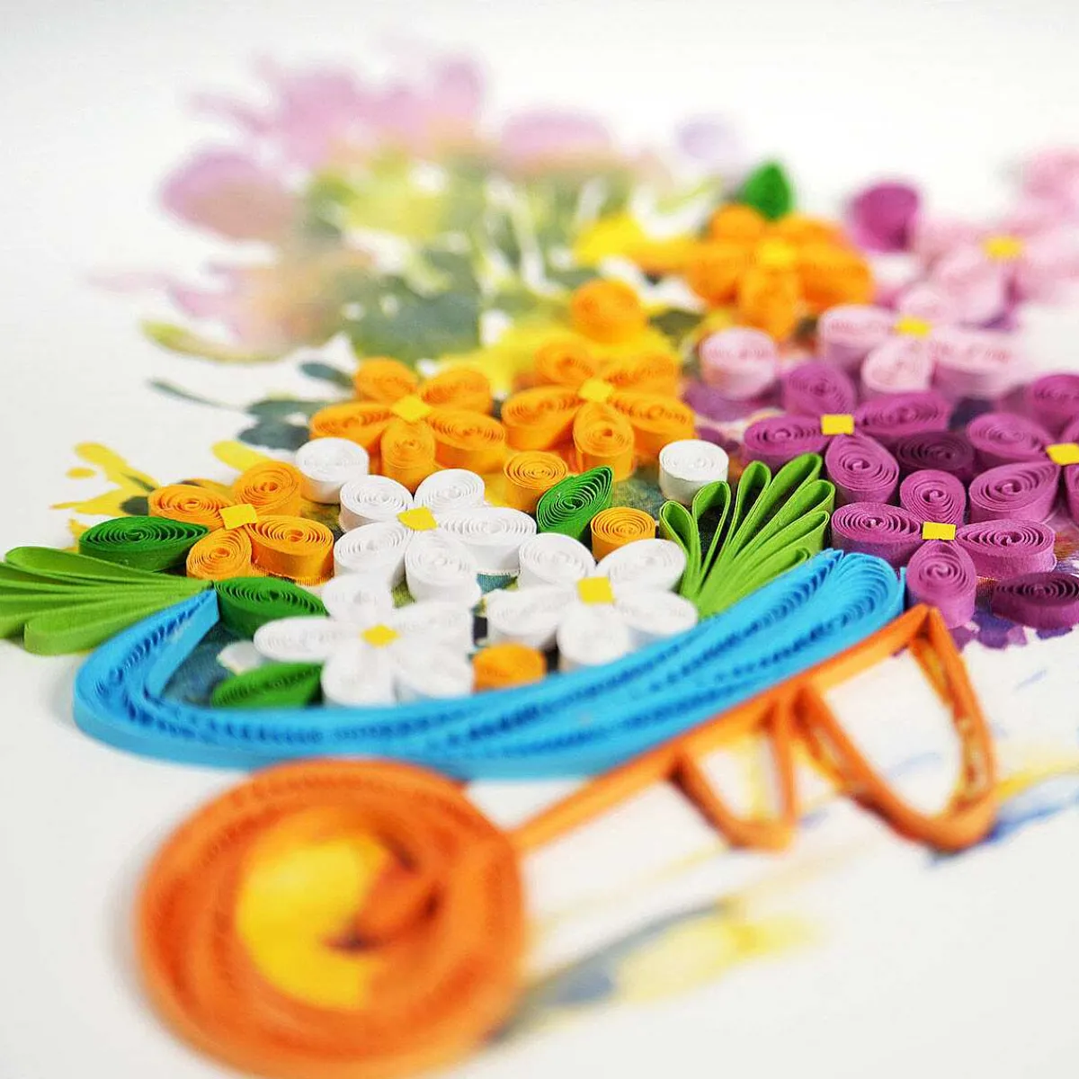 Quilling 'Flower Wheelbarrow' Card>Origamo Flash Sale