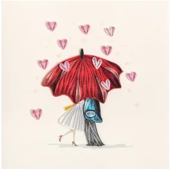 Quilling 'Raining Hearts' Card>Origamo Clearance