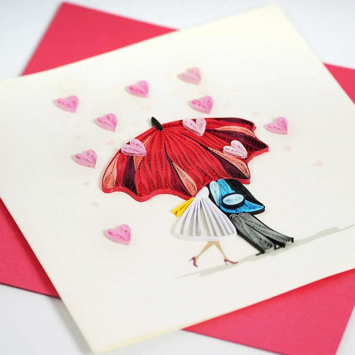 Quilling 'Raining Hearts' Card>Origamo Clearance