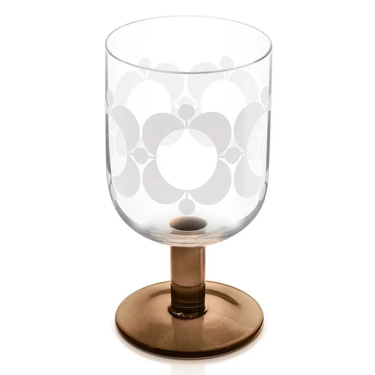 Atomic Flower Brown Shades Set Of 4 Wine Glasses>Orla Kiely Best Sale