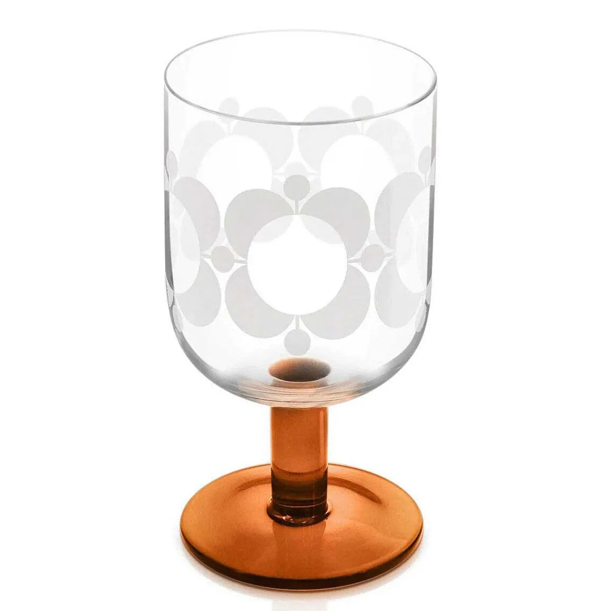 Atomic Flower Brown Shades Set Of 4 Wine Glasses>Orla Kiely Best Sale