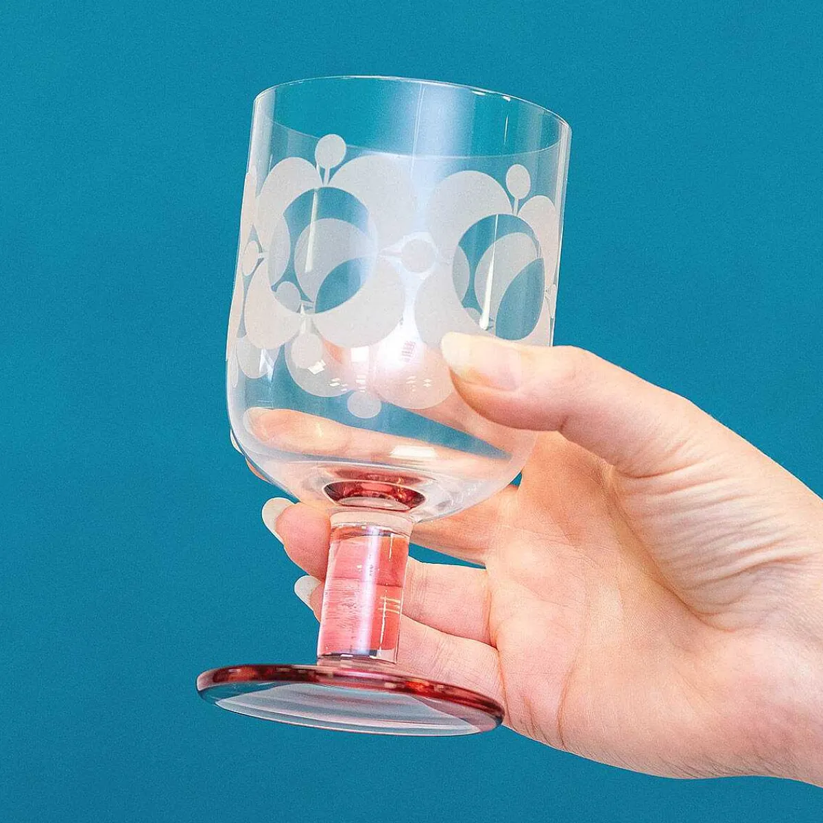 Atomic Flower Brown Shades Set Of 4 Wine Glasses>Orla Kiely Best Sale