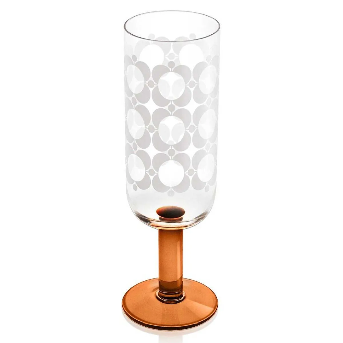Atomic Flower Brown Shades Set Of 4 Champagne Glasses>Orla Kiely Hot