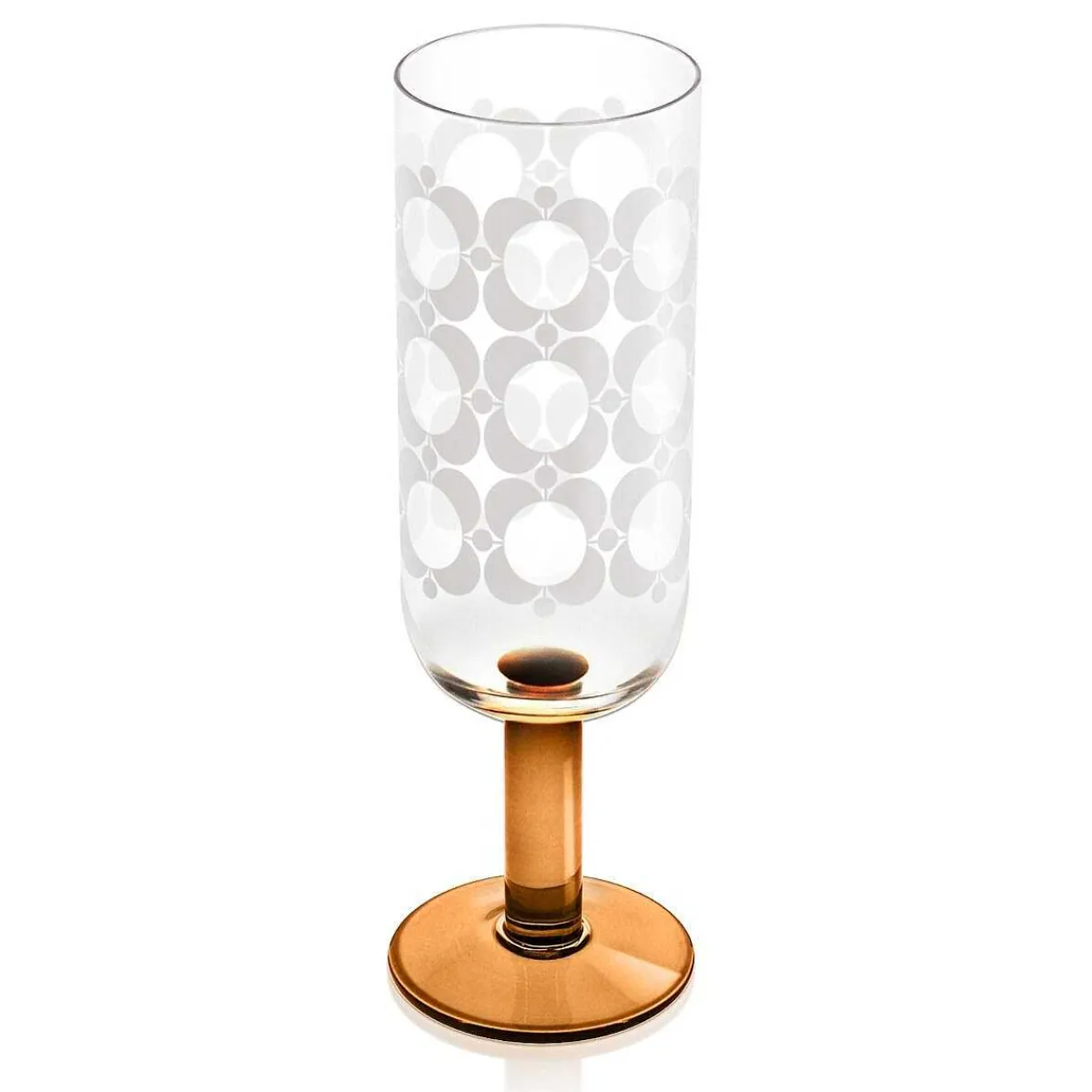 Atomic Flower Brown Shades Set Of 4 Champagne Glasses>Orla Kiely Hot