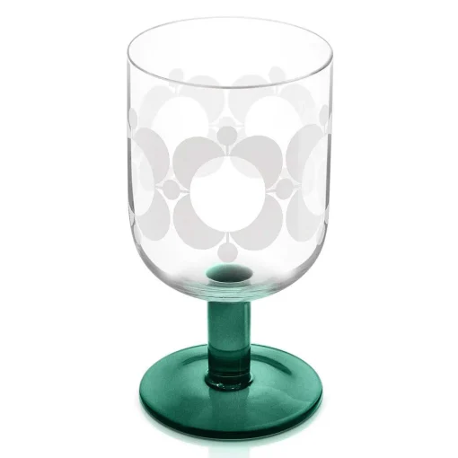 Atomic Flower Green Shades Set Of 4 Wine Glasses>Orla Kiely Fashion